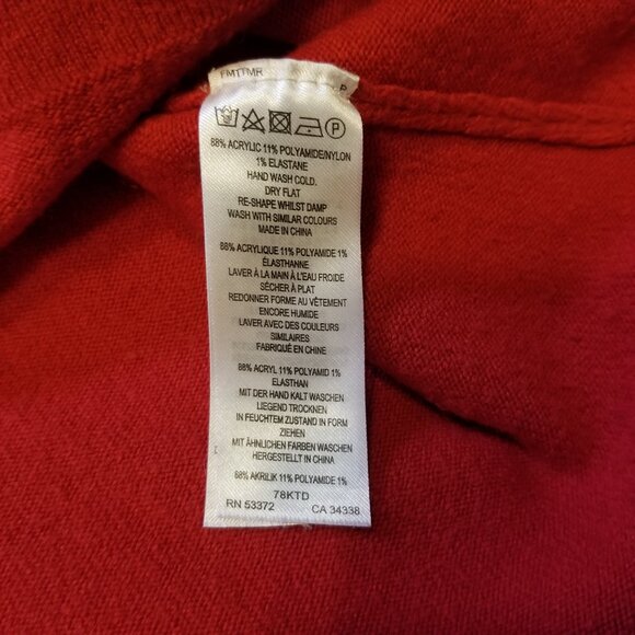 Off the Shoulder Red Knit Long Sleeve Sweater Top French Connection Women XL - Picture 8 of 11